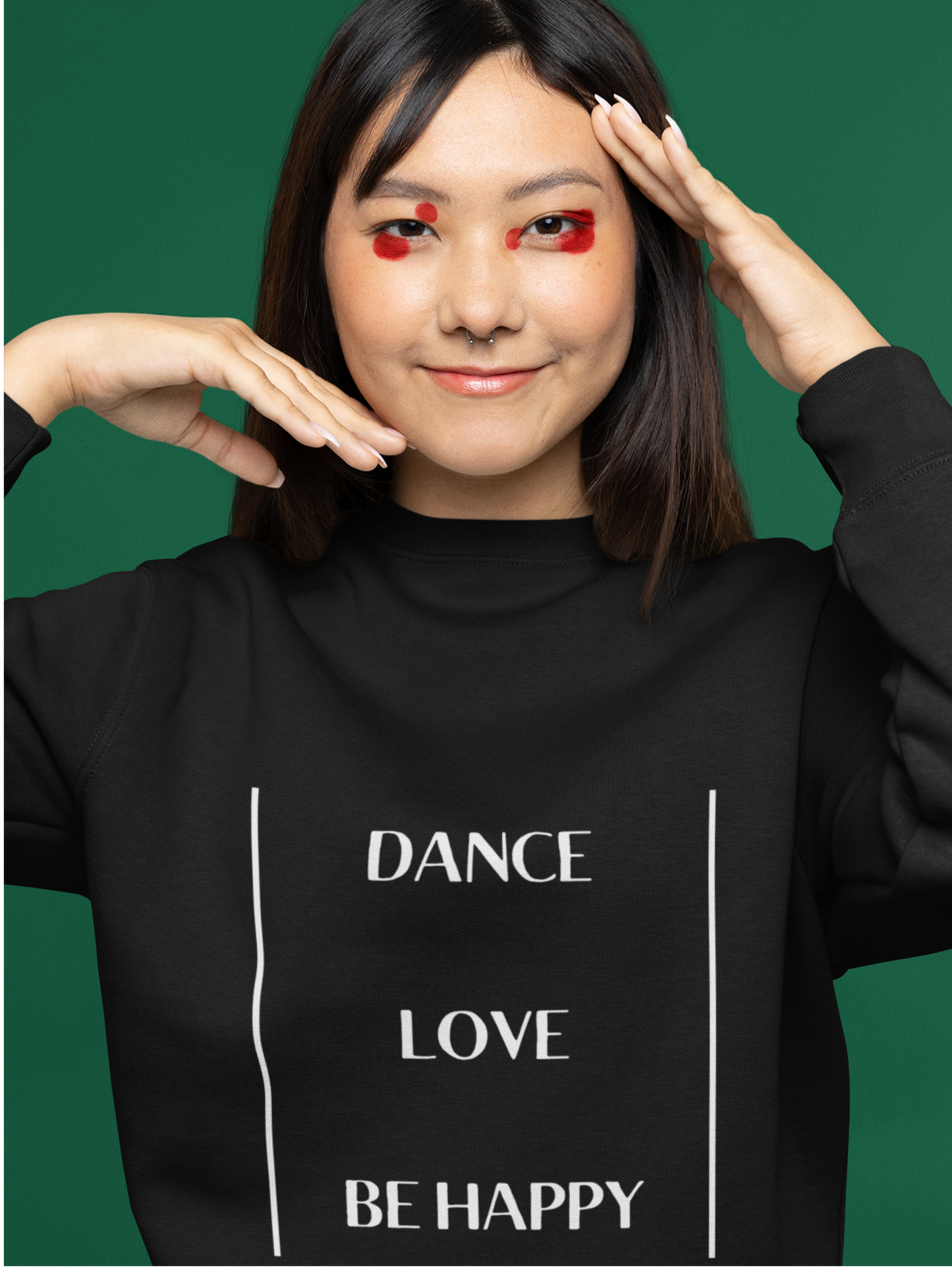 Eco Friendly Organic Cotton Unisex Fleece Sweatshirt - Dance Love Be Happy