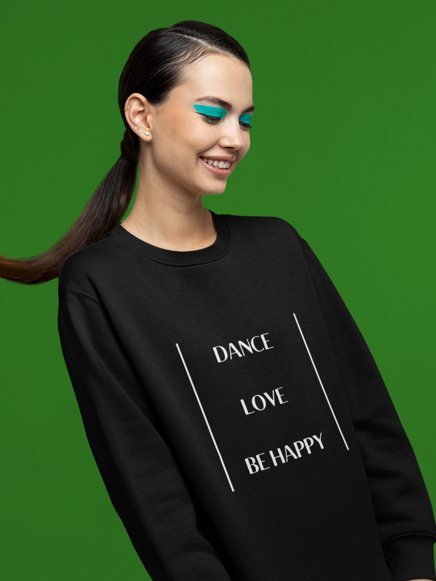 Eco Friendly Organic Cotton Unisex Fleece Sweatshirt  - Dance Love Be Happy