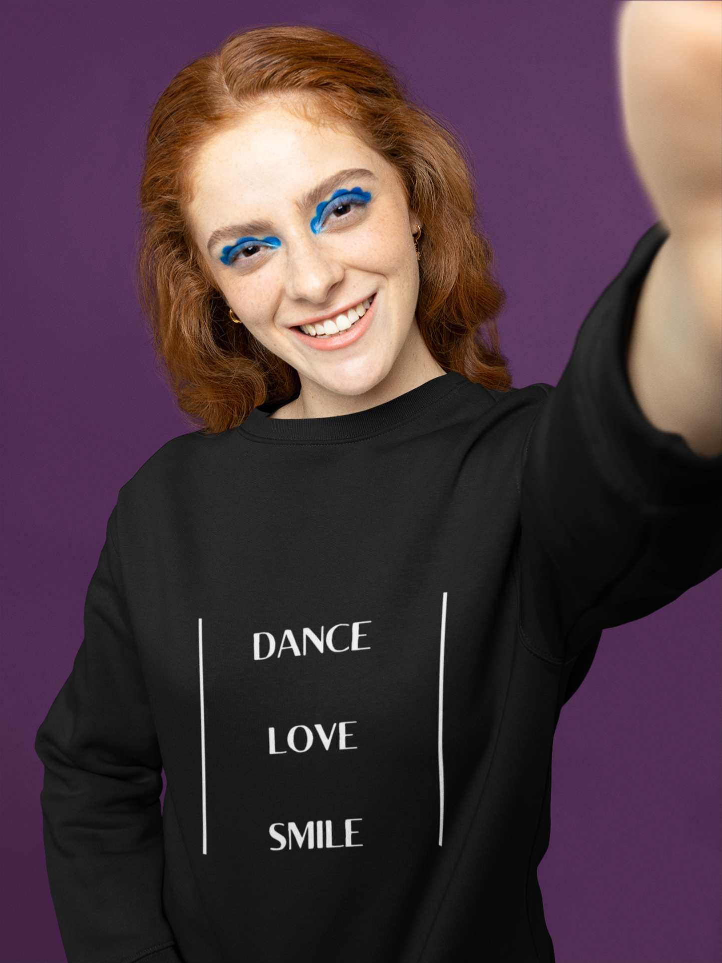 Eco Friendly Organic Cotton Unisex Fleece Sweatshirt  - Dance Love Smile