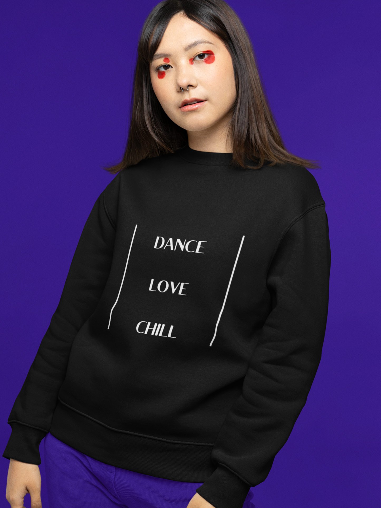 Eco Friendly Organic Cotton Unisex Fleece Sweatshirt - Dance Love Chill