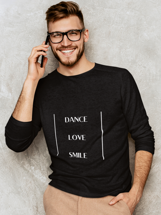 Eco Friendly Organic Cotton Unisex Fleece Sweatshirt  - Dance Love Smile